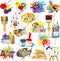 36Pcs Art Paint Party Cupcake Toppers, Paint Brush Cupcake Picks for Art Theme Birthday Party Baby Shower Supplies