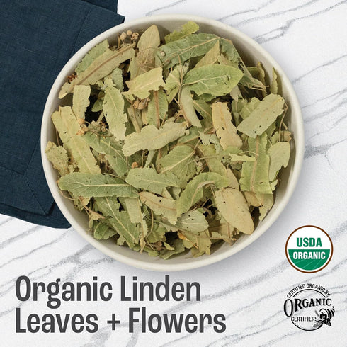 Organic Linden Leaf and Flower by J Mac Botanicals - Whole Leaves and Flowers