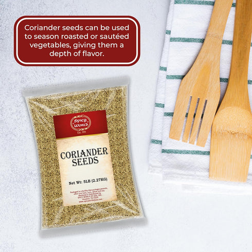 Spicy World 5 Coriander Seeds Pounds Bulk - Pure Indian Spice