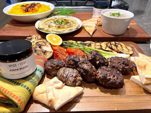 3.5 oz Premium Kebab Blend by Spice + Leaf, - Kosher, Vegan Preservative Free Spice. Vegetarian, Dairy Free and Salt