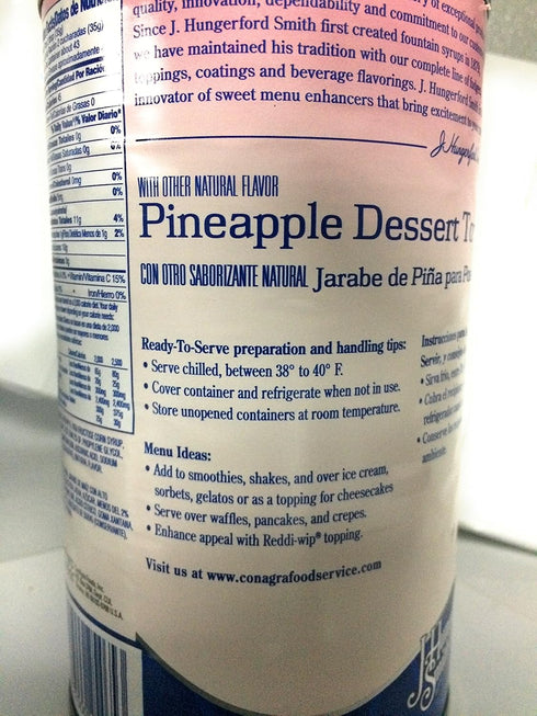Conagra foods J. Hungerford Smith Pineapple Dessert Topping for Ice Cream