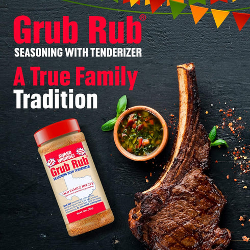 Grub Rub BBQ Seasoning & Meat Rubs for Smoking, Award Winning Family Recipe for Pork, Steak, Brisket, & More