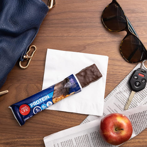 1.17 oz, 5 Fiber One Chewy Protein Bars, Caramel Nut, Protein Snacks, ct