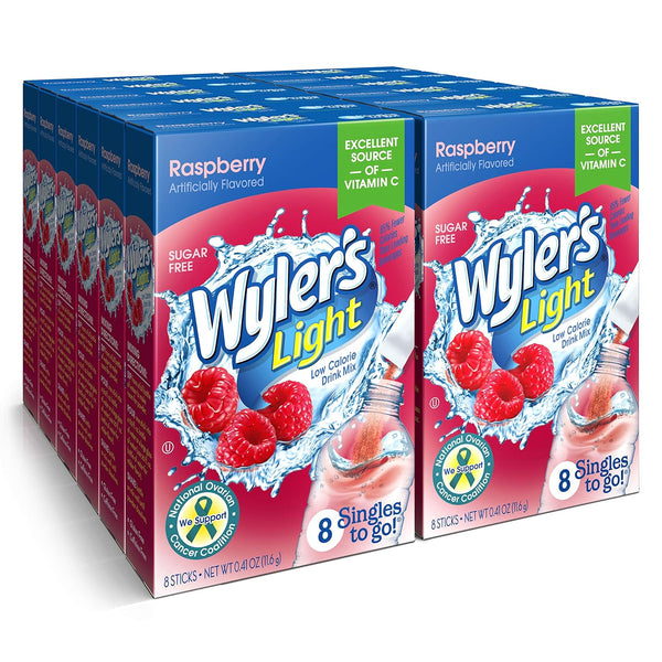 Wyler's Light Singles To Go Powder, Water Drink Mix, Raspberry, 8 per