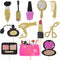Spa Makeup Cupcake Toppers Decoration Supplies, 24Pcs Gold Glitter for Bridal Shower, Bachelorette, and 18th Birthday