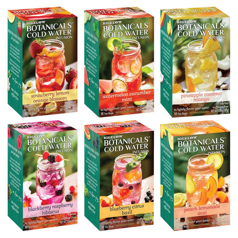 Bigelow Botanicals Cold Water Infusion Herbal Variety Pack, Caffeine Free Tea with