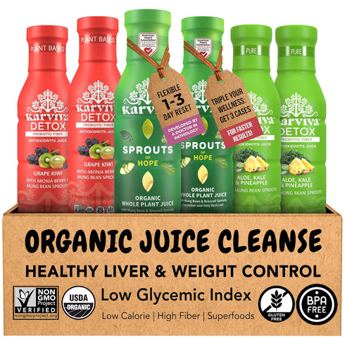 Karviva Organic Juice Cleanse for Sugar Detox & Weight Control - Ancient