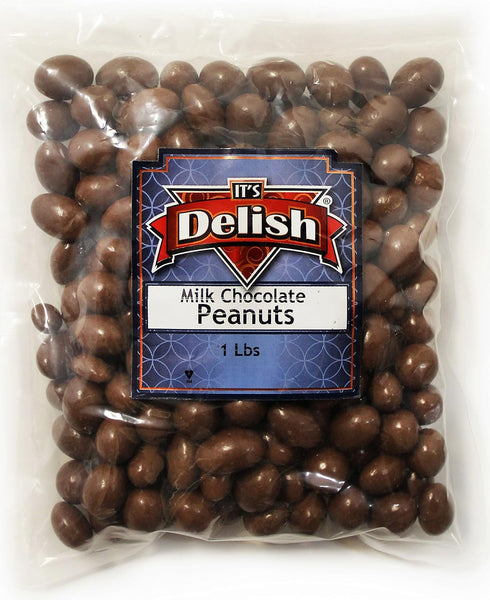 Gourmet Milk Chocolate Covered Peanuts by Its Delish 1 LB Bulk Bag