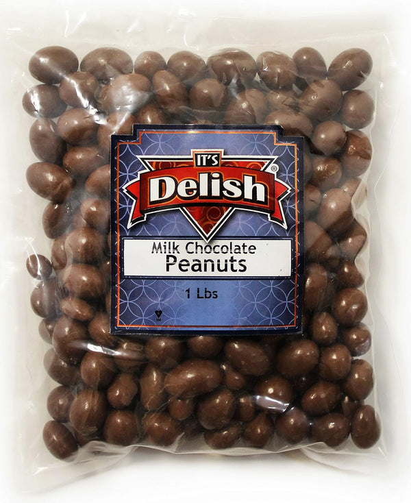 Gourmet Milk Chocolate Covered Peanuts by Its Delish 1 LB Bulk Bag