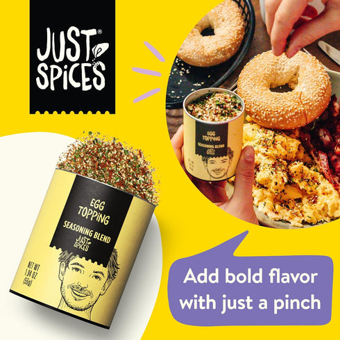 1.94 OZ Just Spices Egg Topping, I Breakfast and egg seasoning with white sesame, chili, grated tomato, sea salt
