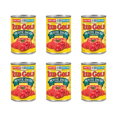 Red Gold Petite Diced Tomatoes, Kosher and Gluten Free, 14.5 Ounce Cans,