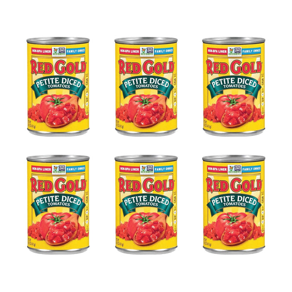 Red Gold Petite Diced Tomatoes, Kosher and Gluten Free, 14.5 Ounce Cans,