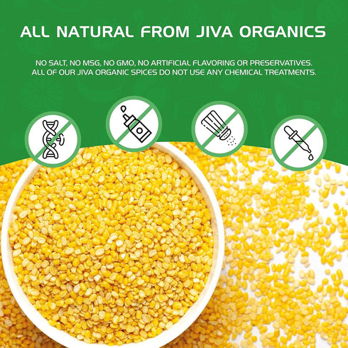 4 Jiva USDA Organic Moong Dal Yellow - Pound (Split Mung Beans Washed)