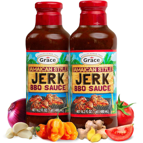 Grace Jamaican Style Jerk BBQ 16oz - 2 Pack Jamaican Jerk Seasoning,