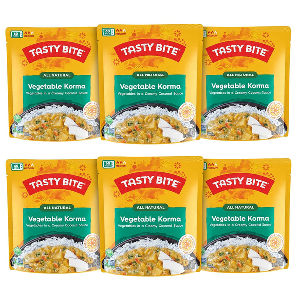 Tasty Bite Vegetable Korma, 10 Ounce, Pack of 6, Ready to Eat,