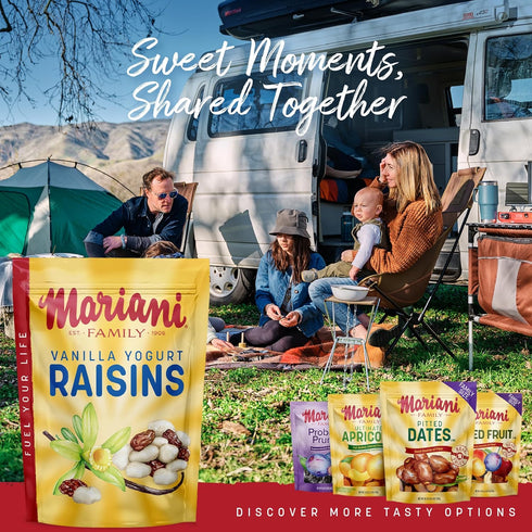 7oz Mariani Vanilla Yogurt Covered Raisins Resealable Bag Sweet & Creamy Snack, Real California Raisins, Kosher