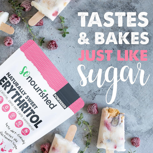 1:1 0 0 (2.5 lbs 40 oz) So Nourished Powdered Erythritol Sweetener - Sugar Substitute, Keto - Calorie, Net Carb