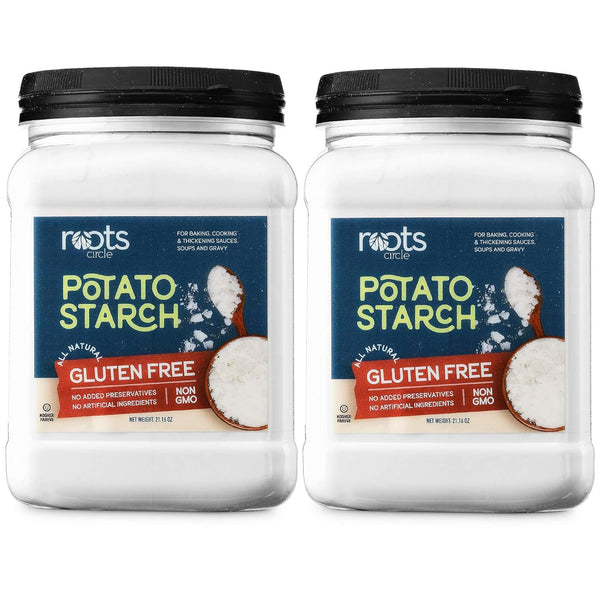 Roots Circle Gluten-Free Potato Starch | 2 Pack of 21oz Jars |
