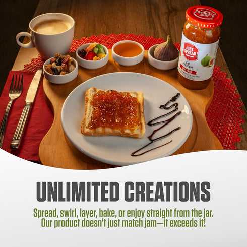 JUST SPREAD 100% 4 10oz Fruit Preserve | Made with Real Fruit Pieces & Only Ingredients | Gluten Free, Vegan, Non GMO