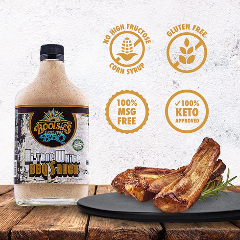 12.5 Hi-Tone White Bbq Sauce, Mayo Bbq Seasoning and Dipping Sauce with Vinegar and Lemon, Gluten-Free White Sauce