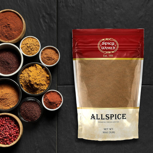 Spicy World Allspice Ground 16 Ounce - 1 Pound Value Pack of All Spice Powder