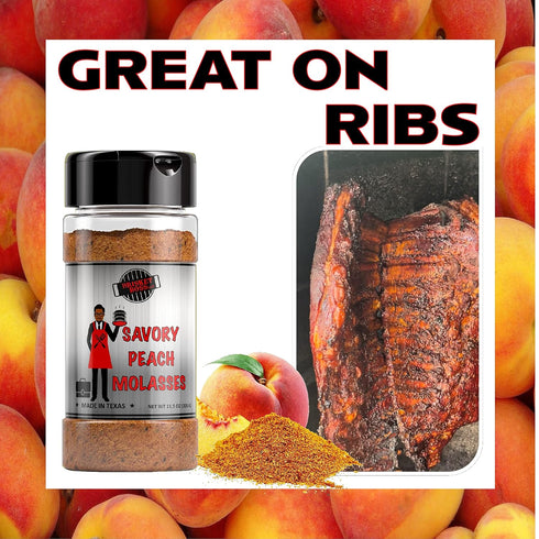 Savory Peach Molasses Seasoning for Chicken, Vegetables, Beef, Pork, Seafood, and Grilling