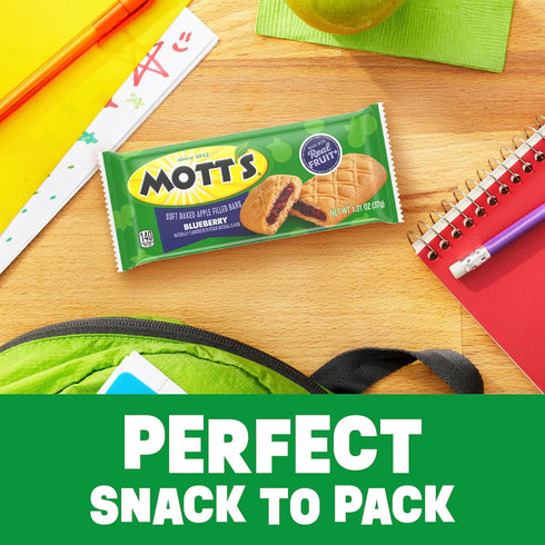 5 6.55 oz Mott's Soft Baked Apple Filled Bars, Blueberry Flavor Snacks, Made with Real Fruit, Ct