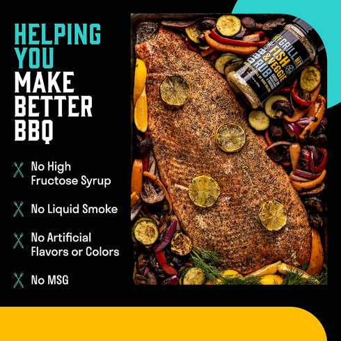 10.8oz Hey Grill Hey | Fish & Veggie Rub | Fish Seasoning | Seafood & Vegetable seasoning | Salmon Rub |Great