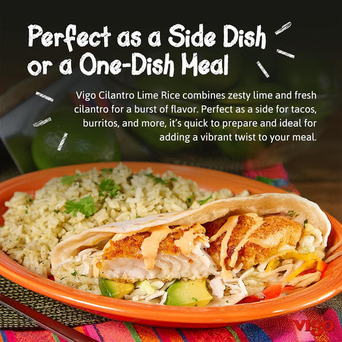 8oz 8 (Pack 12)) Vigo Authentic Cilantro Lime Rice, Fresh & Zesty Low Fat, (Cilantro Lime, Ounce