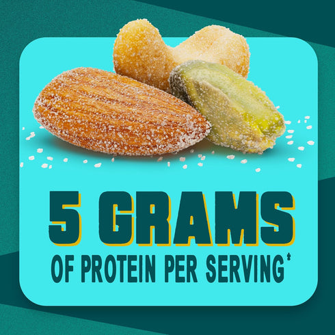 14oz. (Pack 1) Blue Diamond Almonds, Mixed Nuts Roasted Sea Salt Deluxe Snack Nuts, Almonds, Pistachios, and Cashews