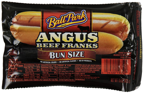 Ball Park Angus Beef Franks, Bun Size, 15 oz