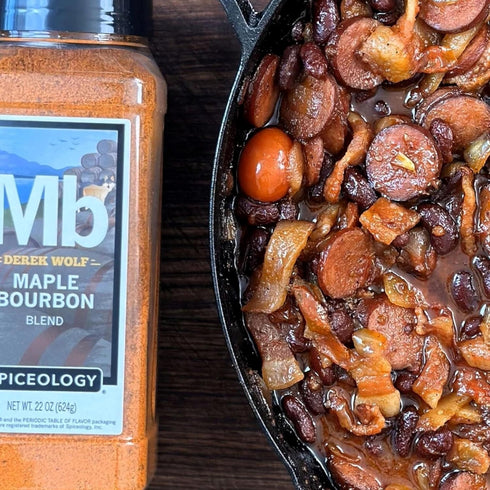 22 oz Spiceology & Derek Wolf - Maple Bourbon Seasoning - Sweet & Smoky Barbeque Rubs, Seasonings and Spice Blends