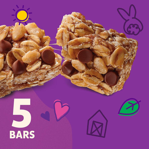 5 Count, 4.45 oz Annie's Chewy Granola Bars, Sunflower Butter Chocolate Chip, Organic Snacks