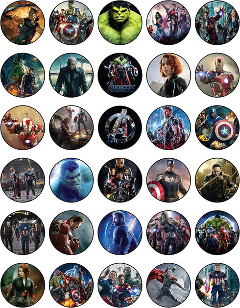30 Edible Cupcake Toppers - Heroic Warriors Party Collection, Edible Cake Decorations