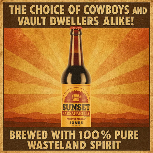 Sunset 12oz 12 Pack Fallout Sarsaparilla Jones Soda |