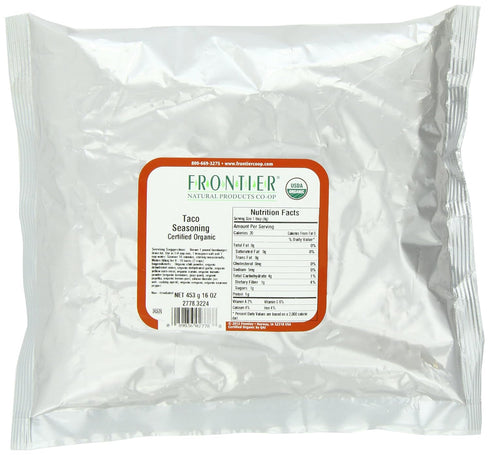 Frontier Co-op Salt-Free Taco Seasoning, 1-Pound Bulk, Certified Organic Mexican Spices