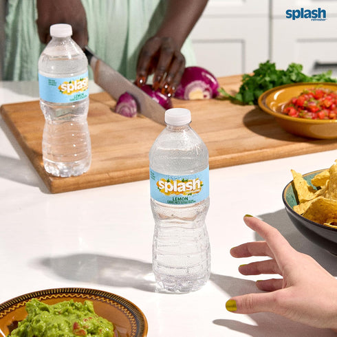 16.9 Oz (24 Count) SPLASH REFRESHER Lemon Flavor Water Beverage, Fl Plastic Bottles