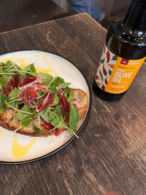 Medium Heat Chili Olive Oil by Dave's Gourmet - Single Bottle