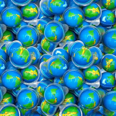 Gummy 19 Oz (30 Count) Gummies Gummy Gummies Earth Planet Balls - Jar - Strawberry Jelly Filled - Individually Wrapped