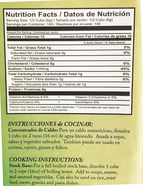 SABOR NUESTRO 70 - Caldo con Sabor de Carne de Res - Beef Flavor Bouillon - bouillon cubes