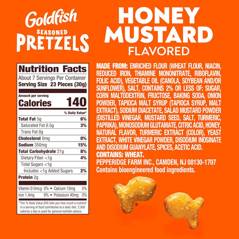 8 Goldfish Honey Mustard Seasoned Pretzels, Ounce Bag