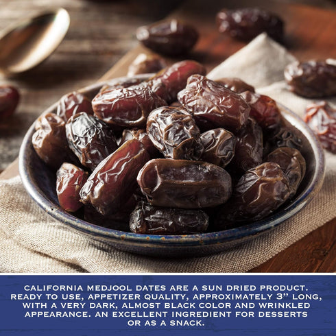 (5 lbs) Traina Home Grown California Sun Dried California Medjool Dates - Healthy, No Added Sugar, Non GMO, Gluten