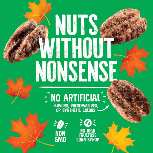 (1-Pack) 5oz Emerald Maple Bourbon Pecans | Resealable Bag | Kosher Dairy Certified, Non-GMO, Contains No Artificial