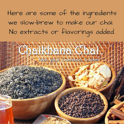 Chaikhana Chai (40) 1/2 - Original Vanilla Chai Concentrate - Makes Drinks - Slow Brewed with Organic Black Tea, Real