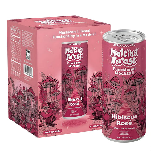 Melting Forest Functional Mocktail Hibiscus Rose Alcohol-Free, Euphoric Adaptogen Drink with Reishi,
