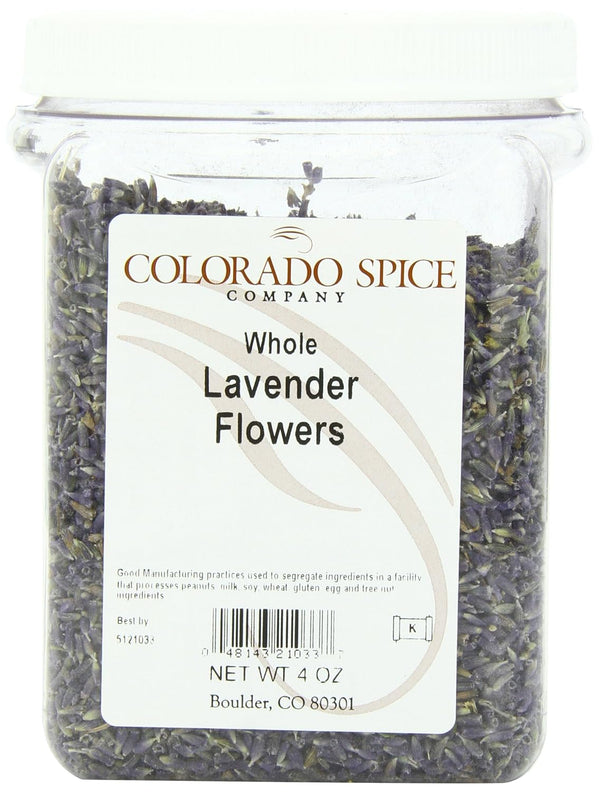 Colorado Spice Lavender Flowers, Whole , 4-Ounce Jars (Pack of 2)