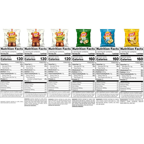 Pack, (40 Pack) (Packaging Lay's Potato Chips, Regular & Kettle Cooked Variety Single Serve Bags, and Formula May Vary)