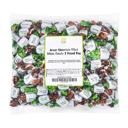 2 165 Arcor Chocolate Filled Mints Candy | Pound Bag | Individually Wrapped Chocolate Mint Hard Candy | Old Fashioned