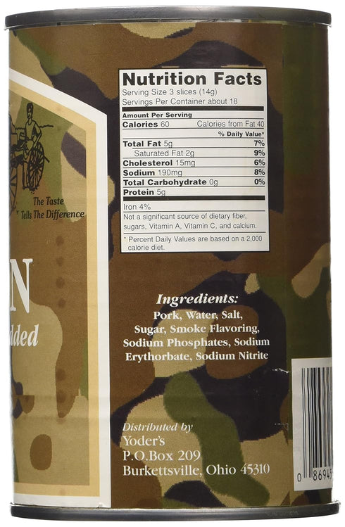 Yoders 9 Canned Fully Cooked Bacon, Ounce
