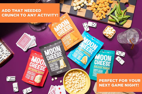 2-Ounce, 6-Pack, Moon Cheese Bites Bundle, Cheddar Believe It, Oh My Gouda & Get Pepper Jacked, Lunch or After-School